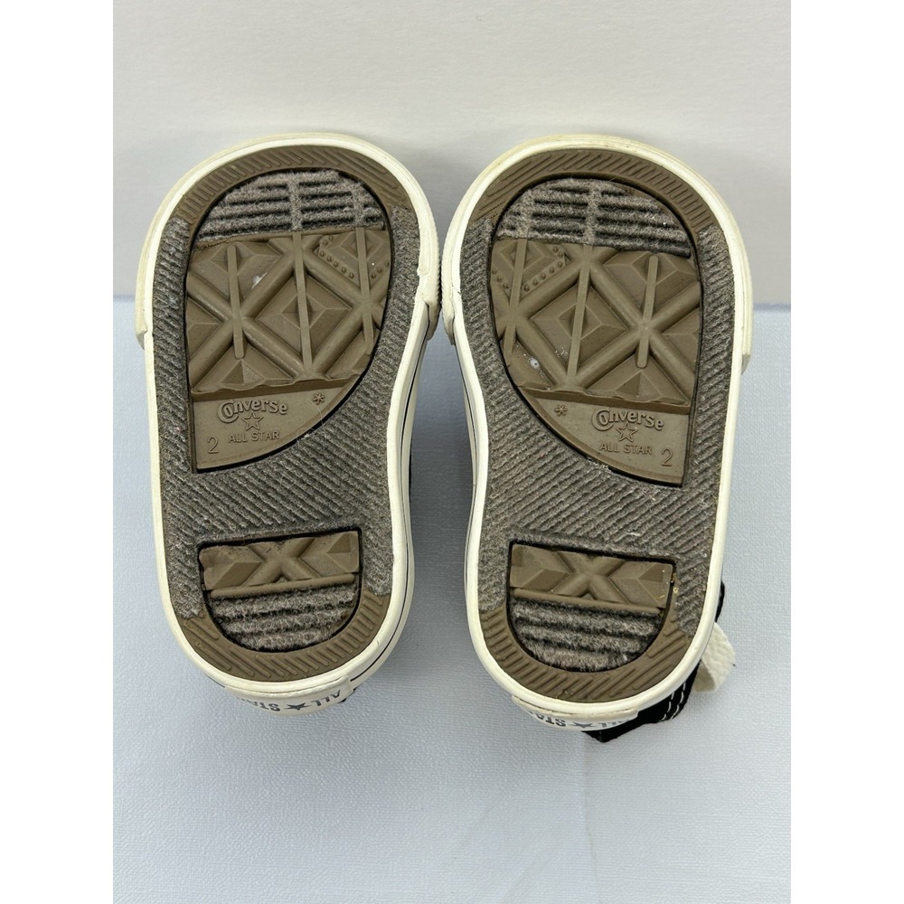 Converse All Star Infant Size 2 Black High Top Chuck Taylor Canvas Sneakers - Picture 5 of 9